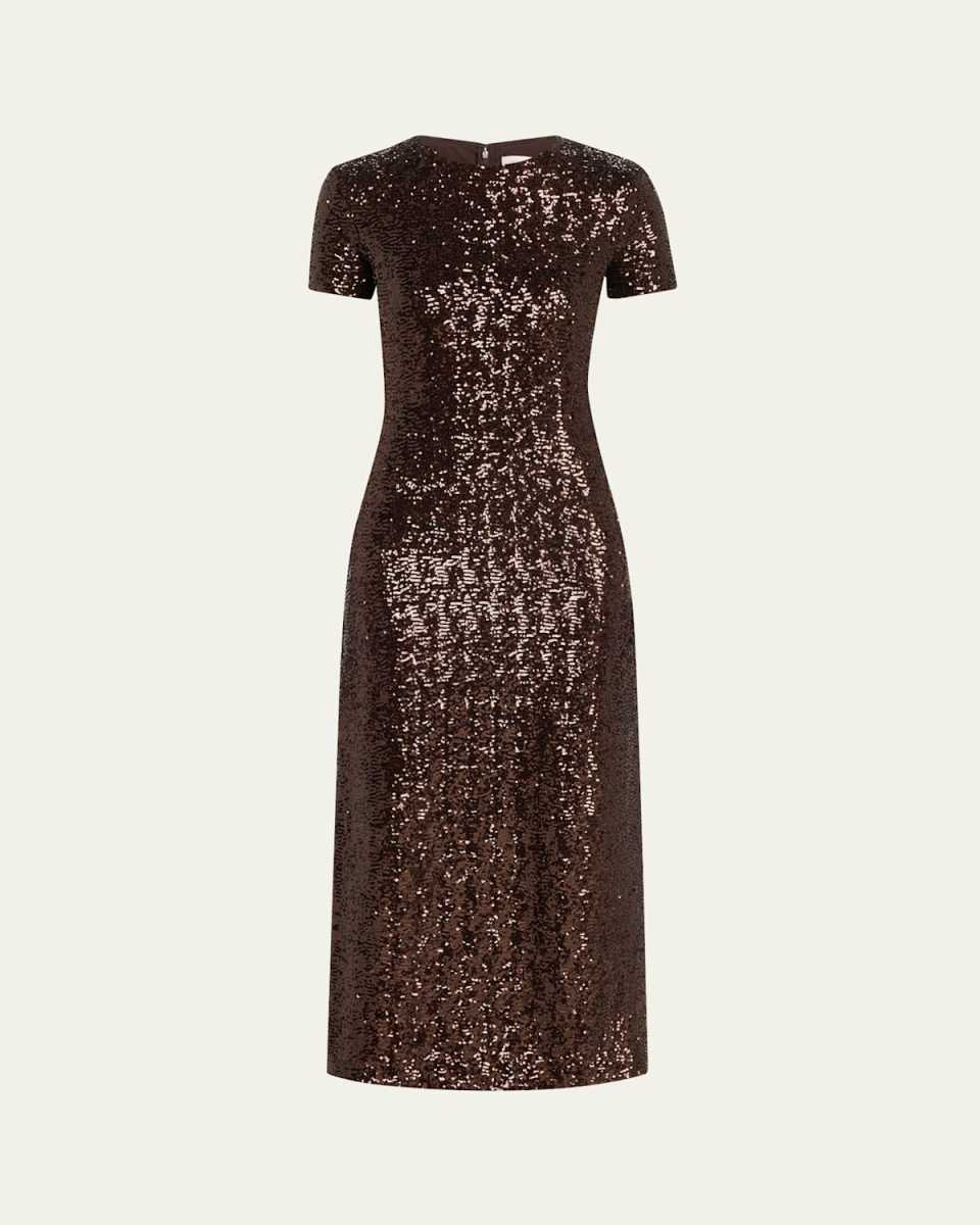 Sequined Midi T-Shirt Dress